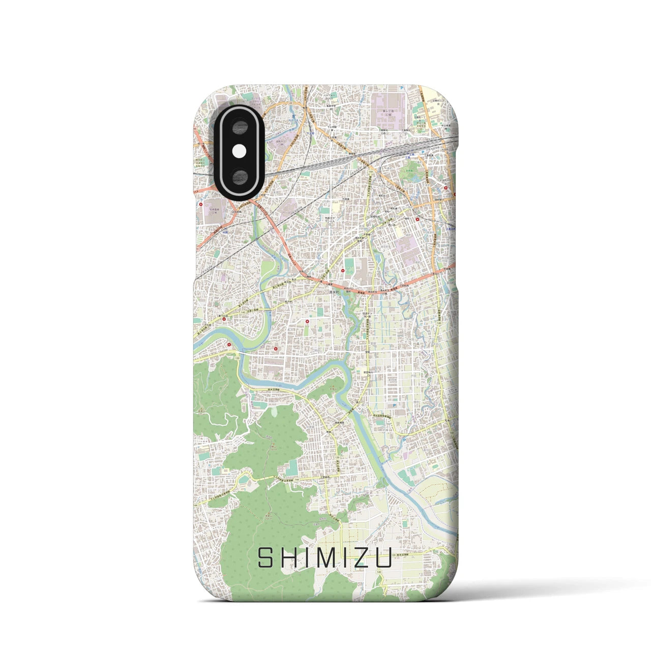 【清水(静岡県清水町)】地図柄iPhoneケース(バックカバータイプ)