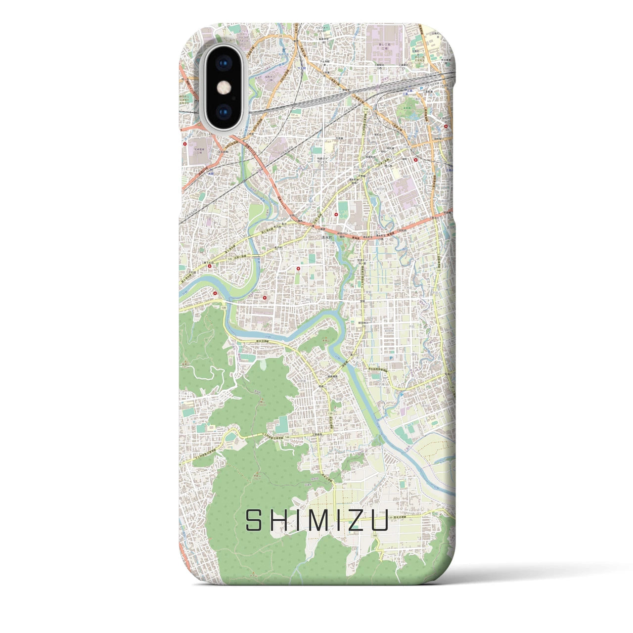 【清水(静岡県清水町)】地図柄iPhoneケース(バックカバータイプ)
