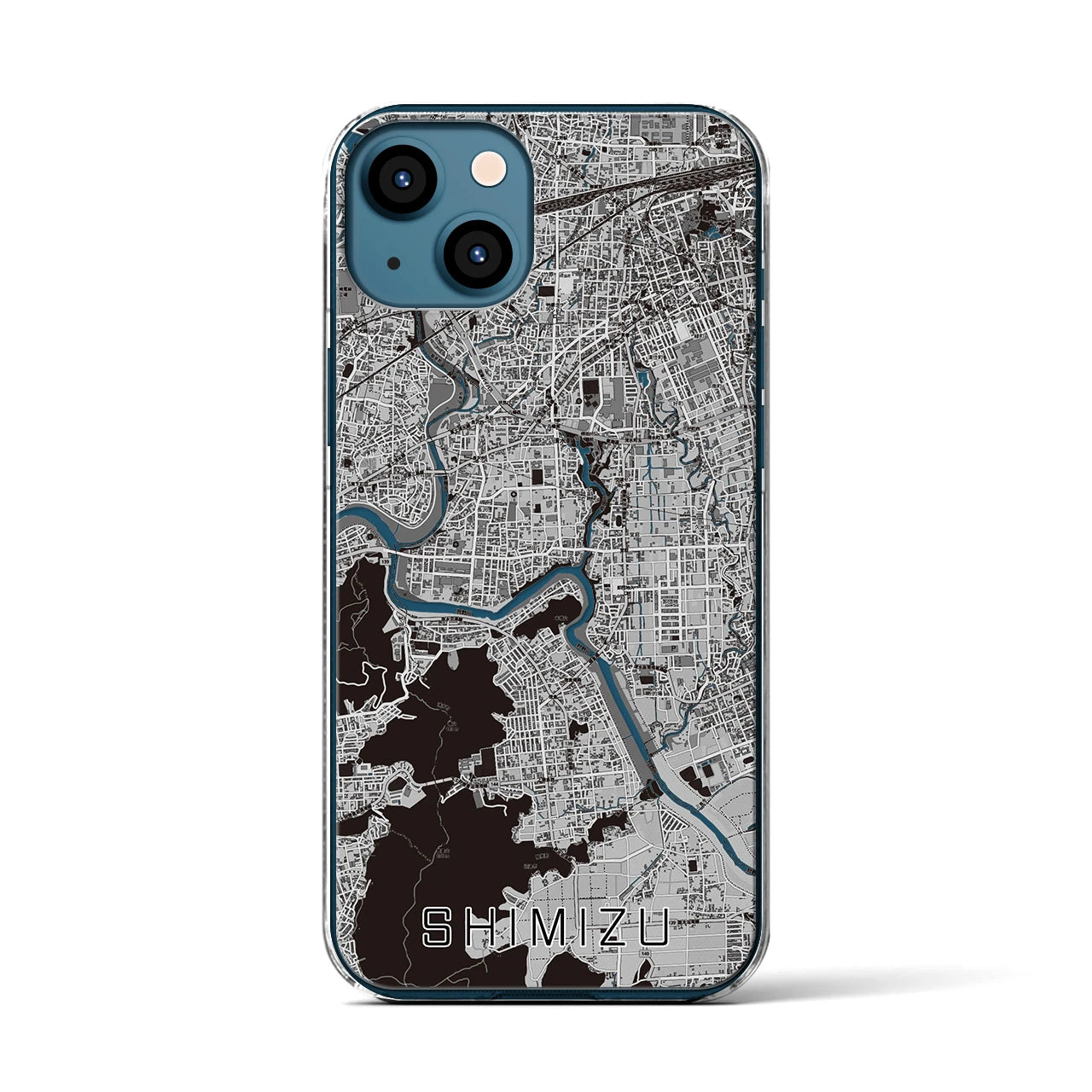 【清水(静岡県清水町)】地図柄iPhoneケース(クリアタイプ)