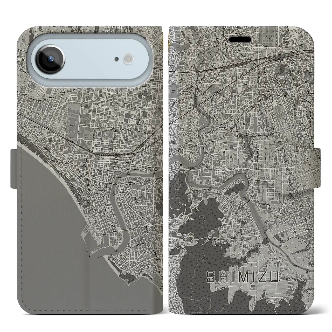 【清水(静岡県清水町)】地図柄iPhoneケース(手帳タイプ)