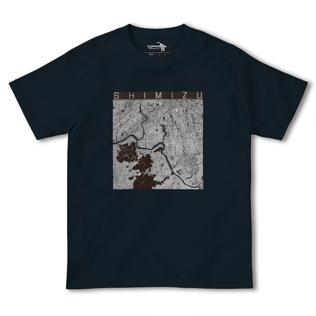【清水(静岡県清水町)(静岡県)】地図柄ヘビーウェイトTシャツ