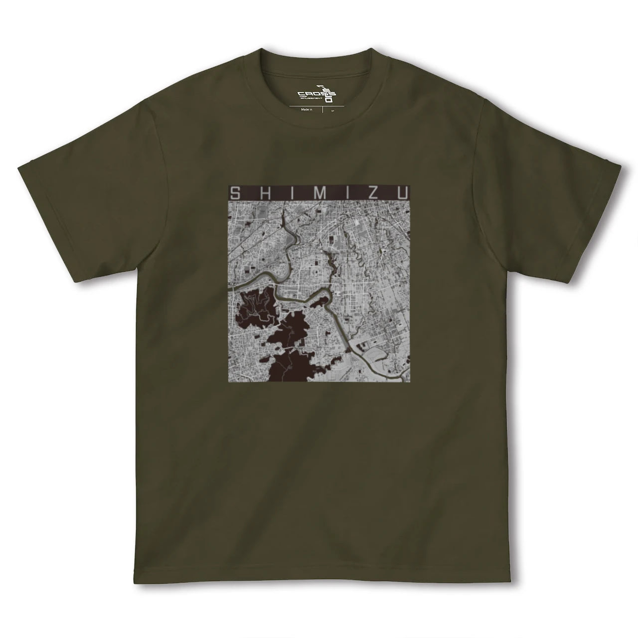 【清水(静岡県清水町)(静岡県)】地図柄ヘビーウェイトTシャツ