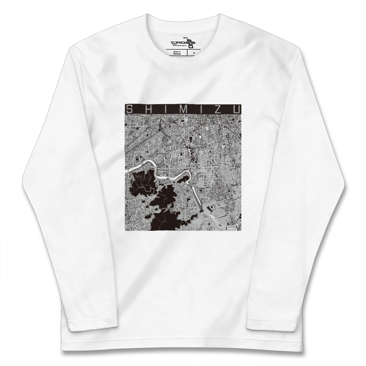 【清水(静岡県清水町)(静岡県)】地図柄ロングスリーブTシャツ