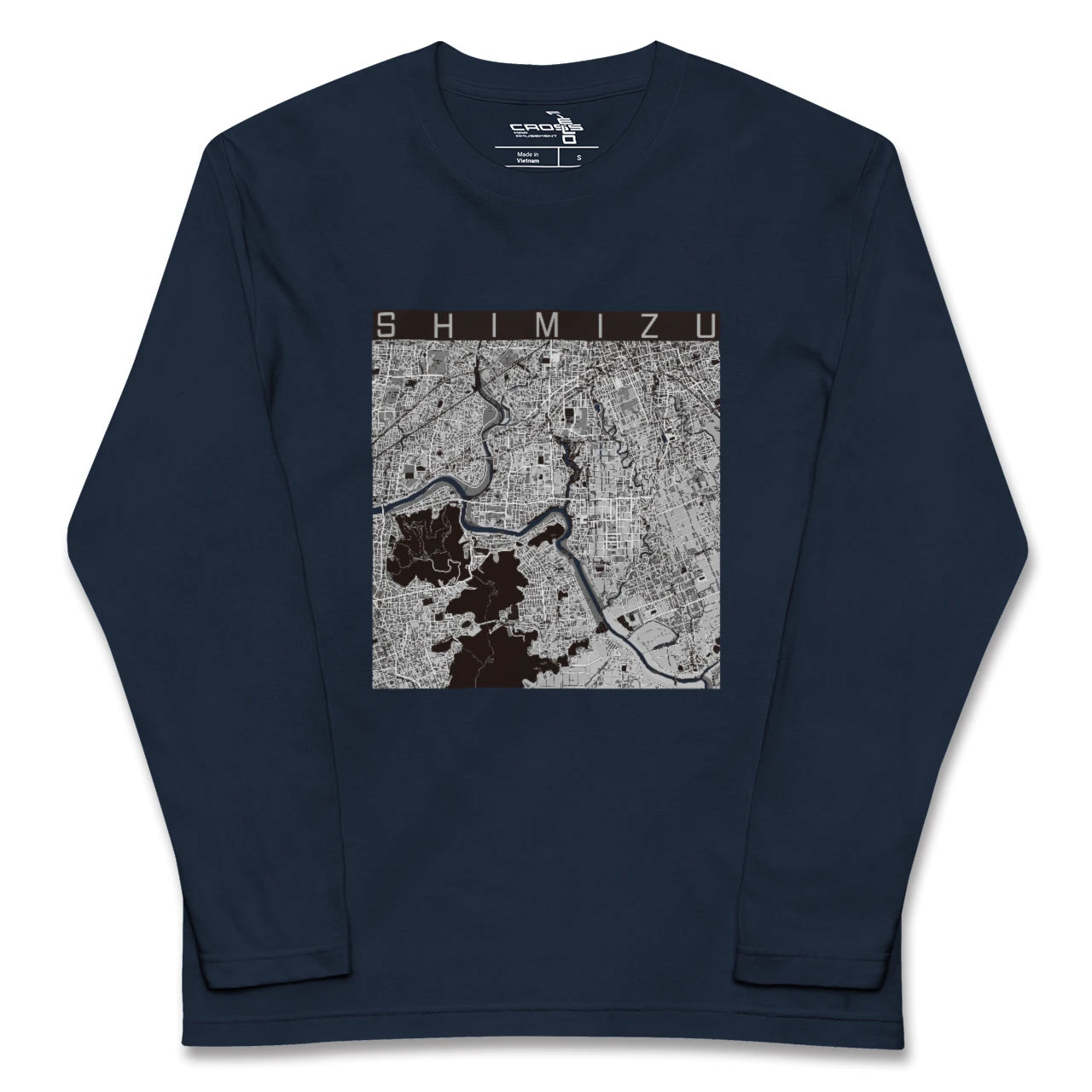 【清水(静岡県清水町)(静岡県)】地図柄ロングスリーブTシャツ