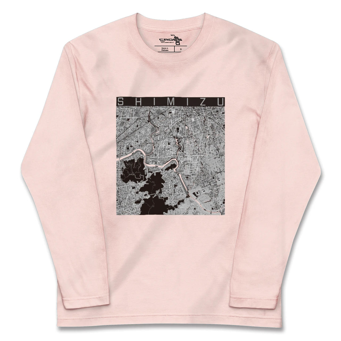 【清水(静岡県清水町)(静岡県)】地図柄ロングスリーブTシャツ