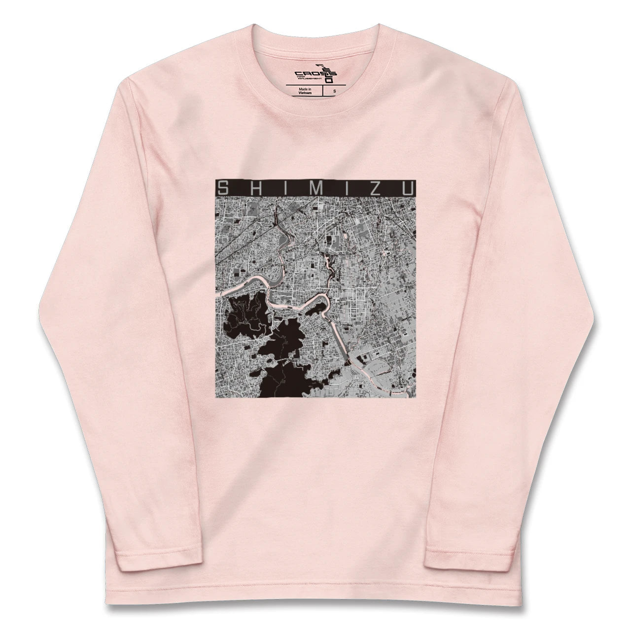 【清水(静岡県清水町)(静岡県)】地図柄ロングスリーブTシャツ