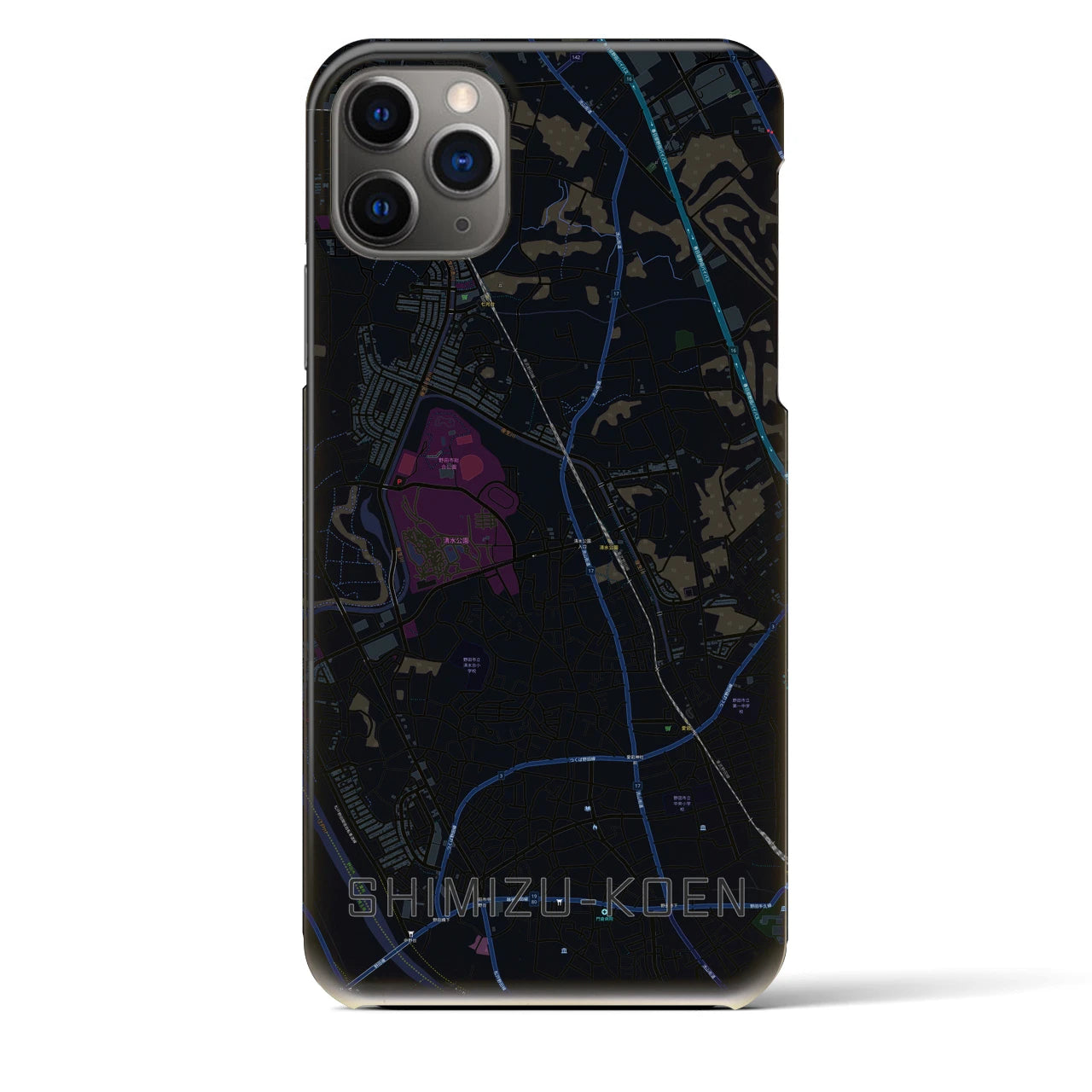 【清水公園(千葉県)】地図柄iPhoneケース(バックカバータイプ)