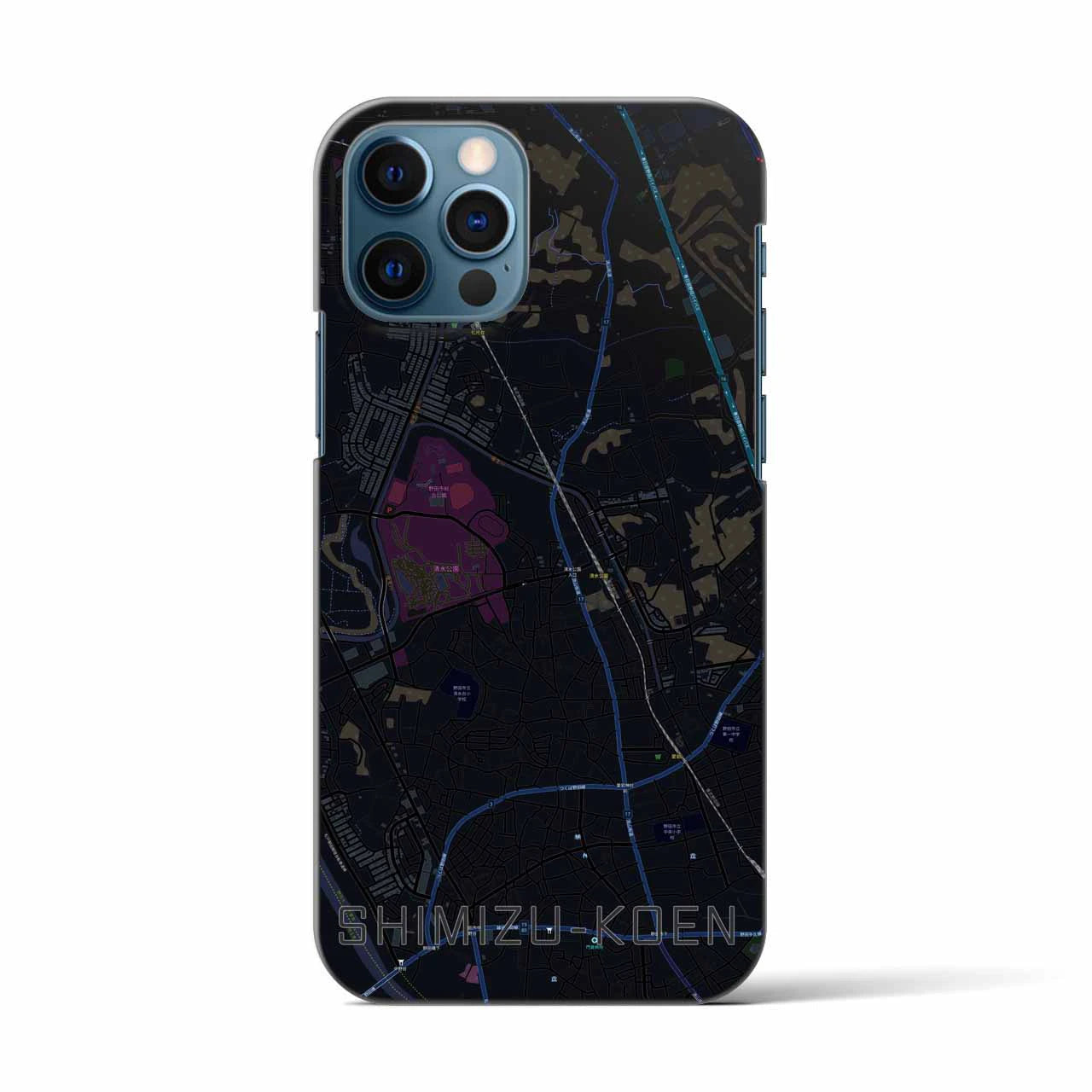 【清水公園(千葉県)】地図柄iPhoneケース(バックカバータイプ)