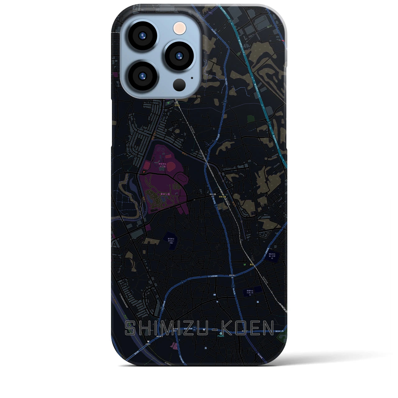【清水公園(千葉県)】地図柄iPhoneケース(バックカバータイプ)