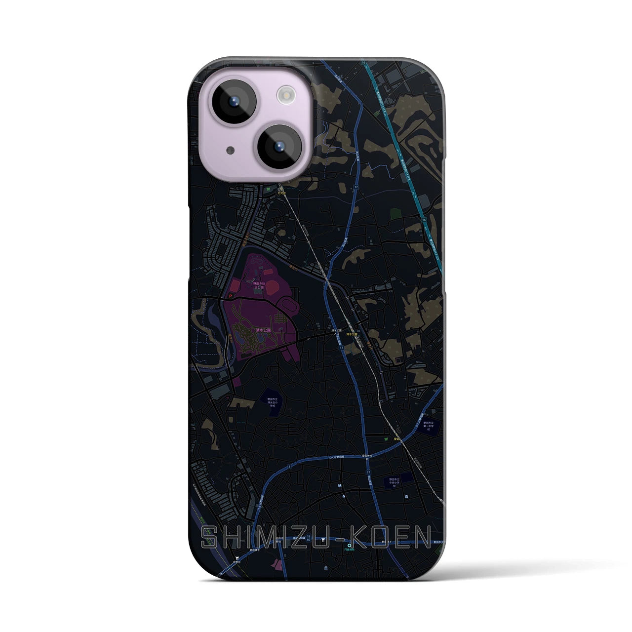 【清水公園(千葉県)】地図柄iPhoneケース(バックカバータイプ)
