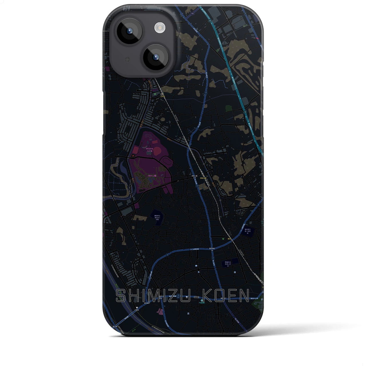 【清水公園(千葉県)】地図柄iPhoneケース(バックカバータイプ)