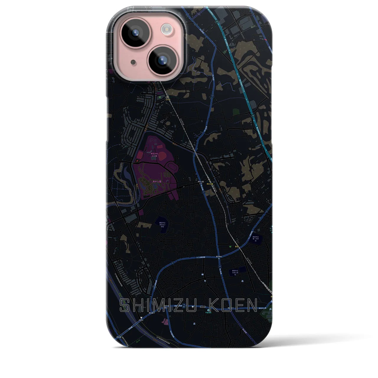【清水公園(千葉県)】地図柄iPhoneケース(バックカバータイプ)