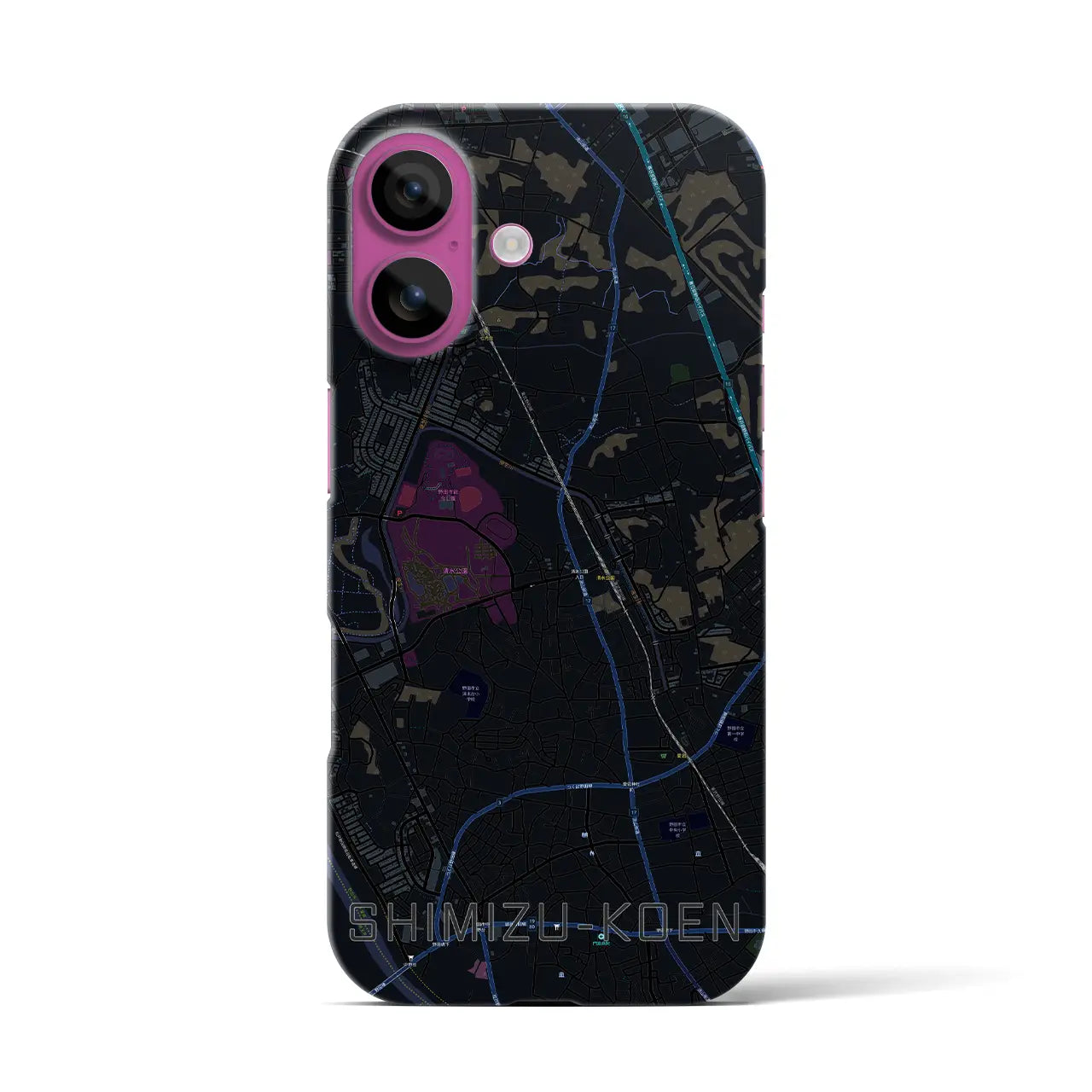 【清水公園(千葉県)】地図柄iPhoneケース(バックカバータイプ)