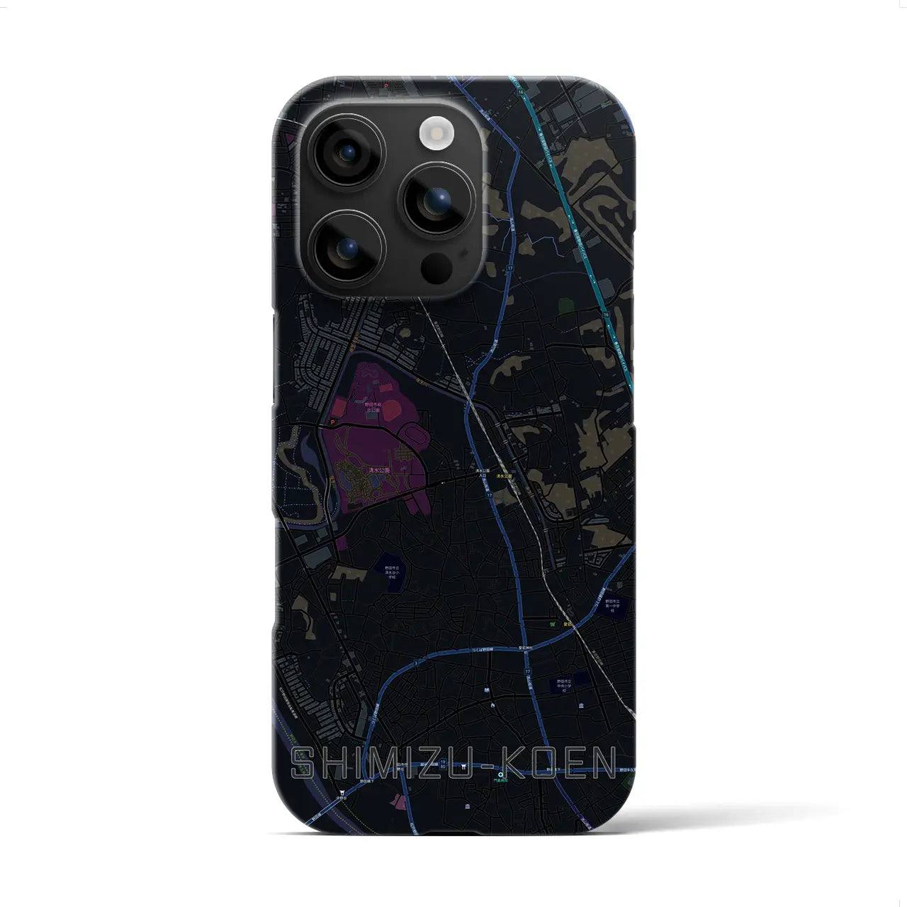 【清水公園(千葉県)】地図柄iPhoneケース(バックカバータイプ)