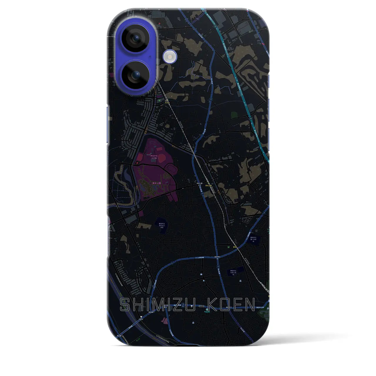 【清水公園(千葉県)】地図柄iPhoneケース(バックカバータイプ)
