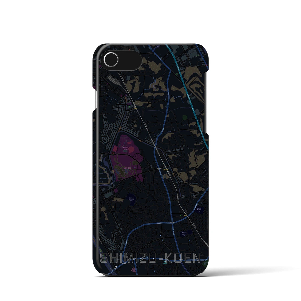 【清水公園(千葉県)】地図柄iPhoneケース(バックカバータイプ)