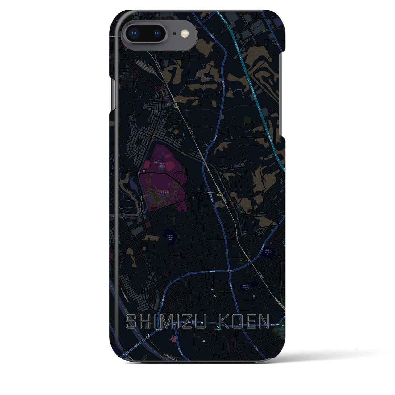 【清水公園(千葉県)】地図柄iPhoneケース(バックカバータイプ)
