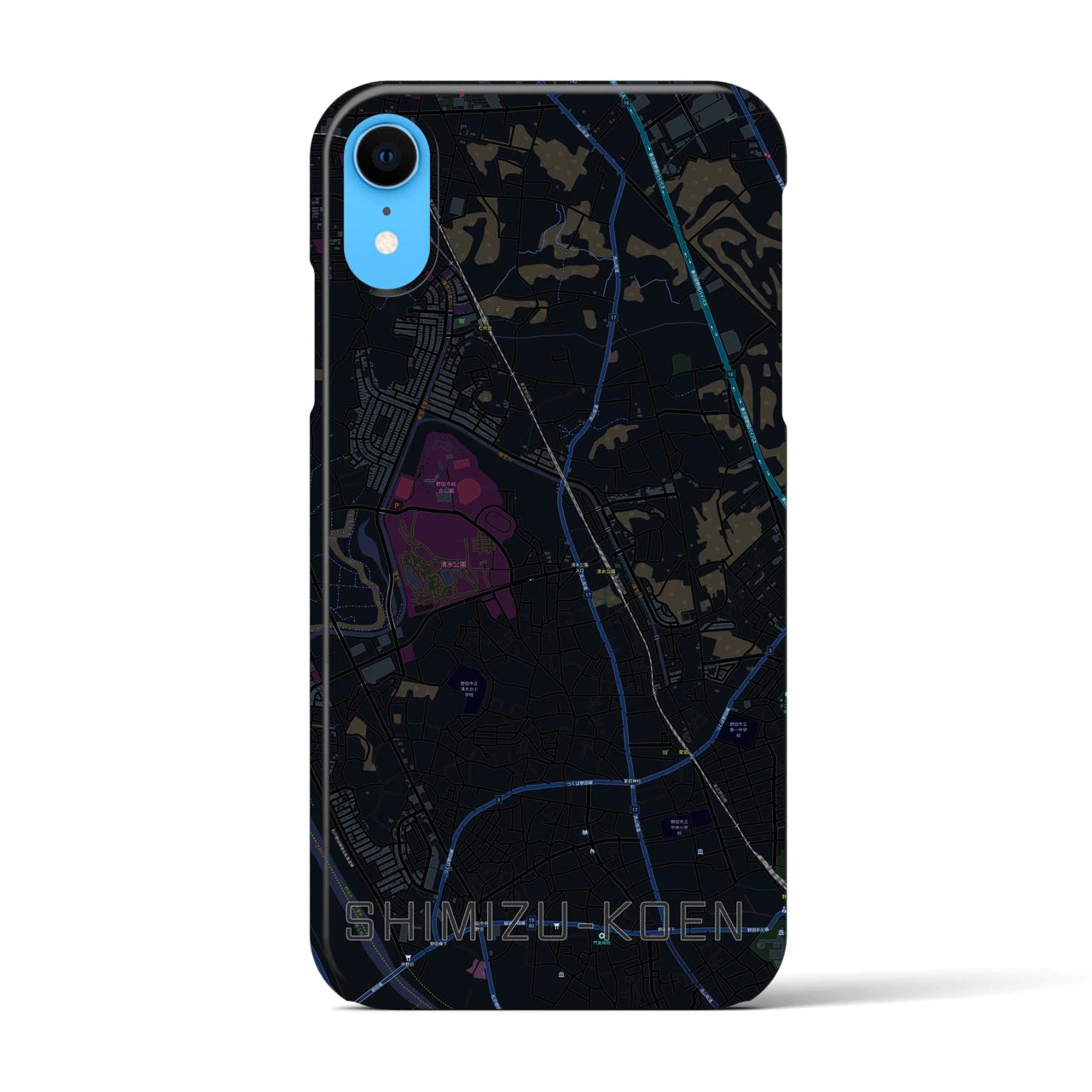 【清水公園(千葉県)】地図柄iPhoneケース(バックカバータイプ)