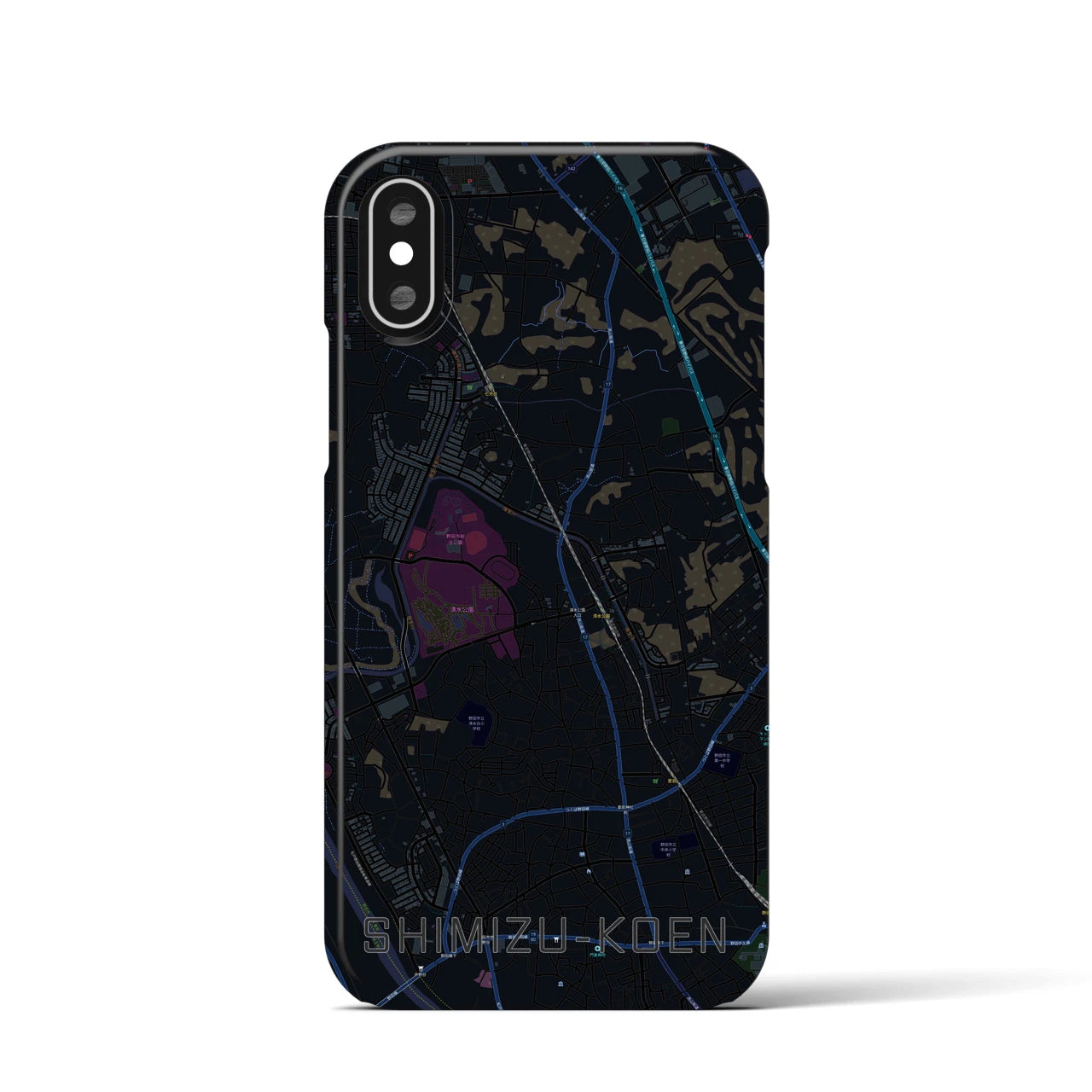 【清水公園(千葉県)】地図柄iPhoneケース(バックカバータイプ)
