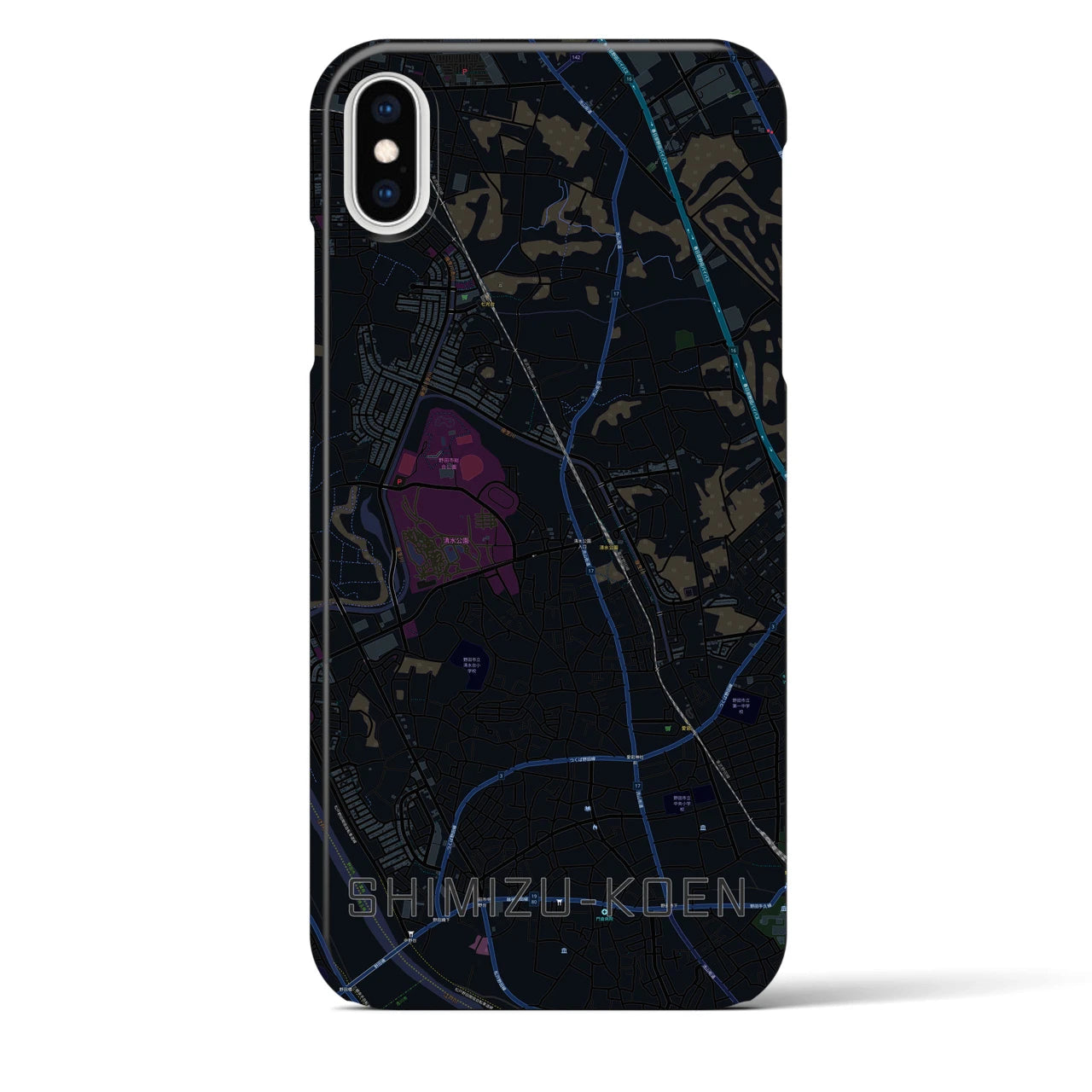 【清水公園(千葉県)】地図柄iPhoneケース(バックカバータイプ)