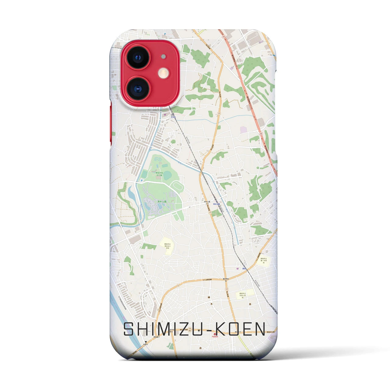 【清水公園(千葉県)】地図柄iPhoneケース(バックカバータイプ)