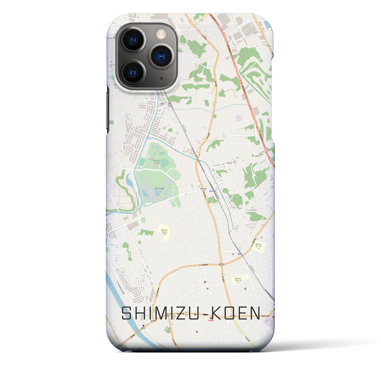 【清水公園(千葉県)】地図柄iPhoneケース(バックカバータイプ)
