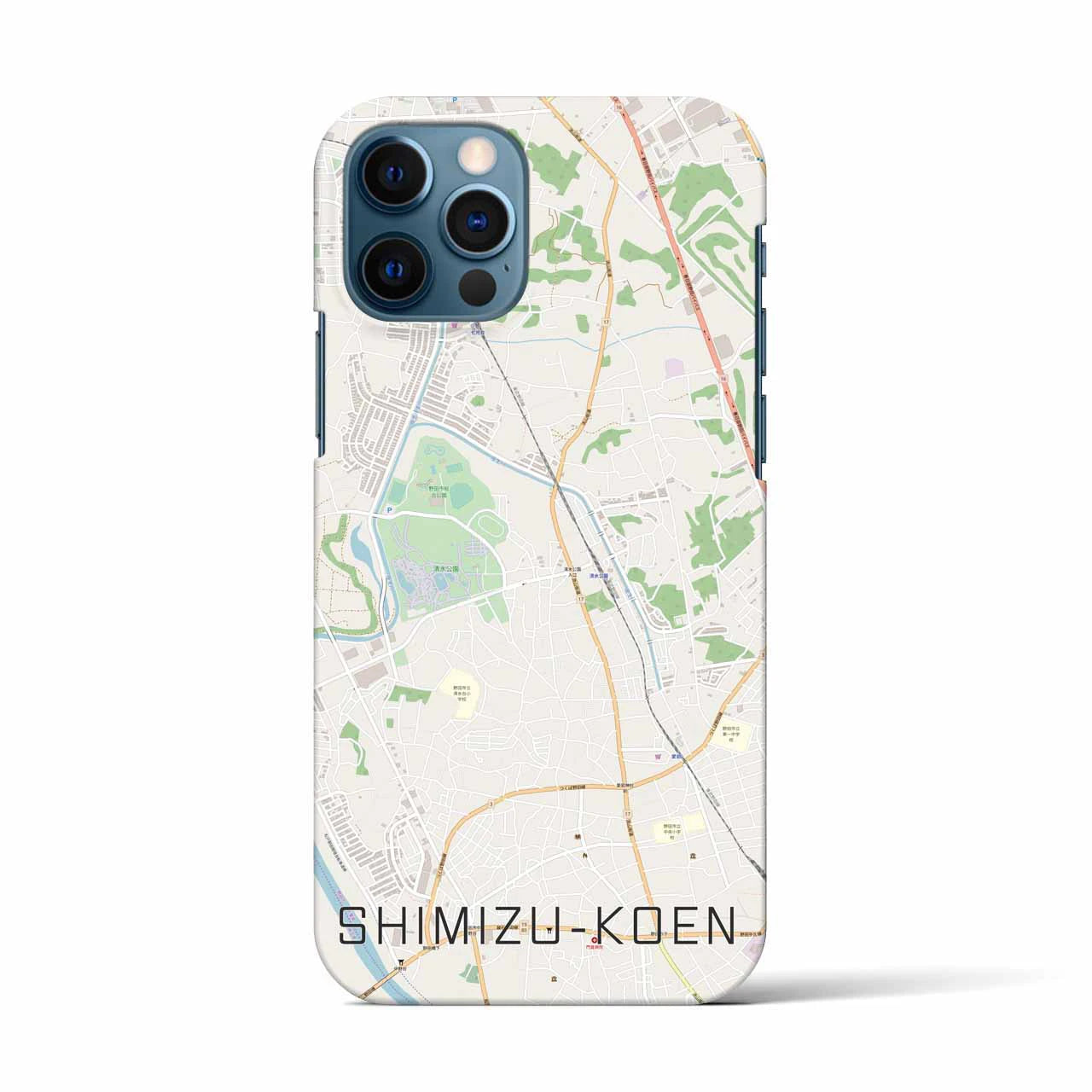 【清水公園(千葉県)】地図柄iPhoneケース(バックカバータイプ)