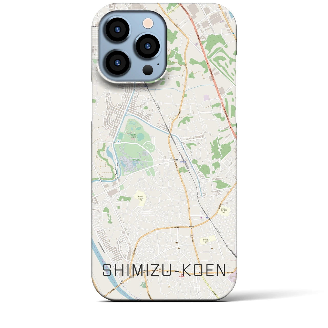 【清水公園(千葉県)】地図柄iPhoneケース(バックカバータイプ)