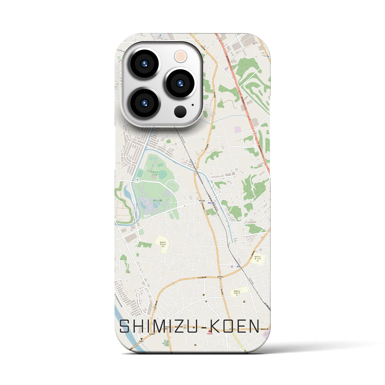 【清水公園(千葉県)】地図柄iPhoneケース(バックカバータイプ)