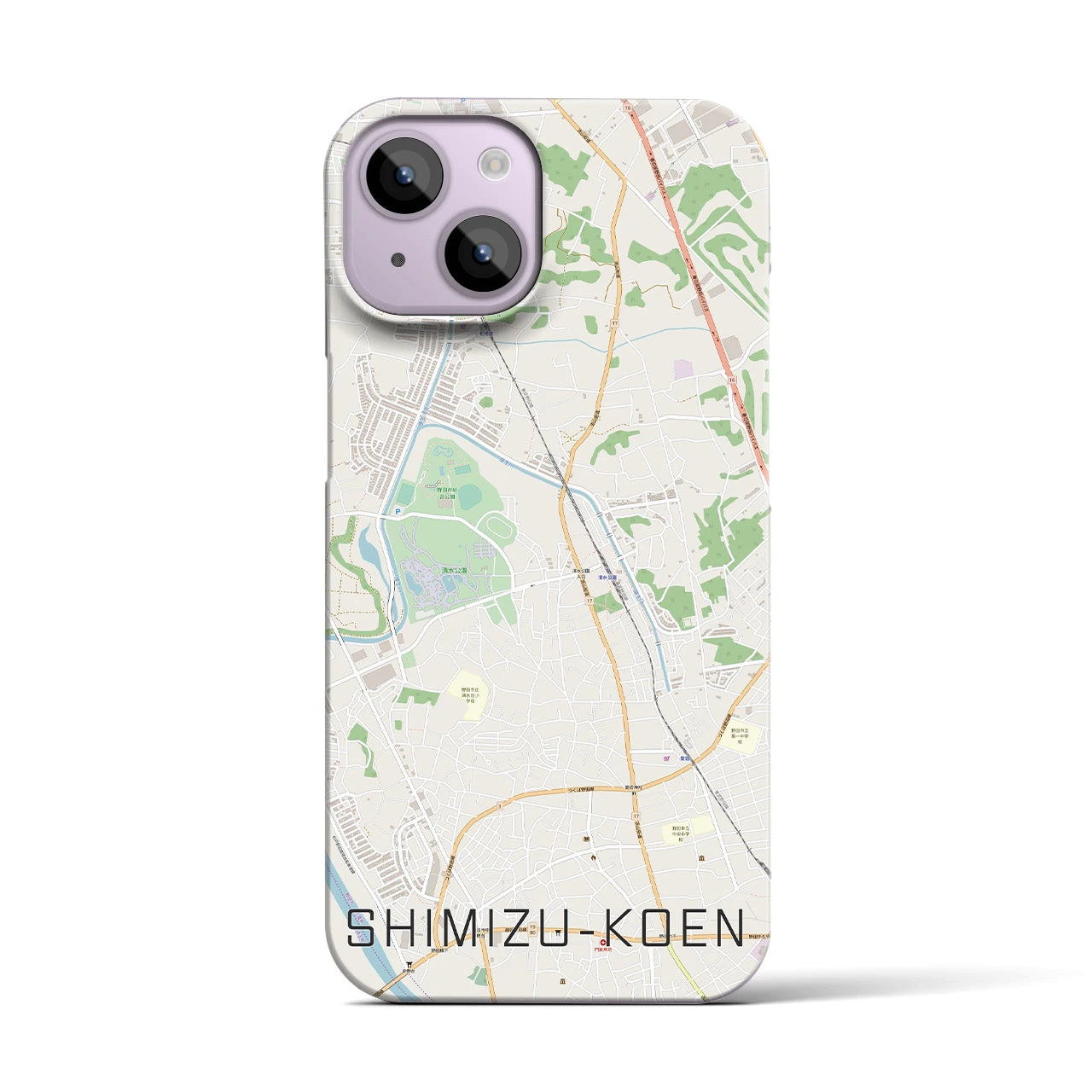 【清水公園(千葉県)】地図柄iPhoneケース(バックカバータイプ)