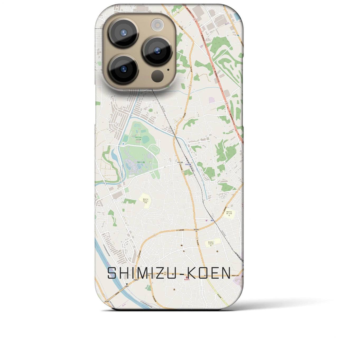 【清水公園(千葉県)】地図柄iPhoneケース(バックカバータイプ)