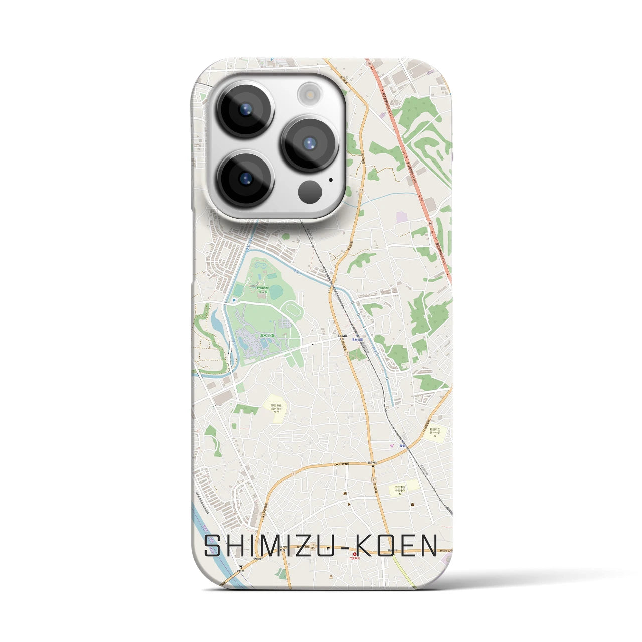 【清水公園(千葉県)】地図柄iPhoneケース(バックカバータイプ)