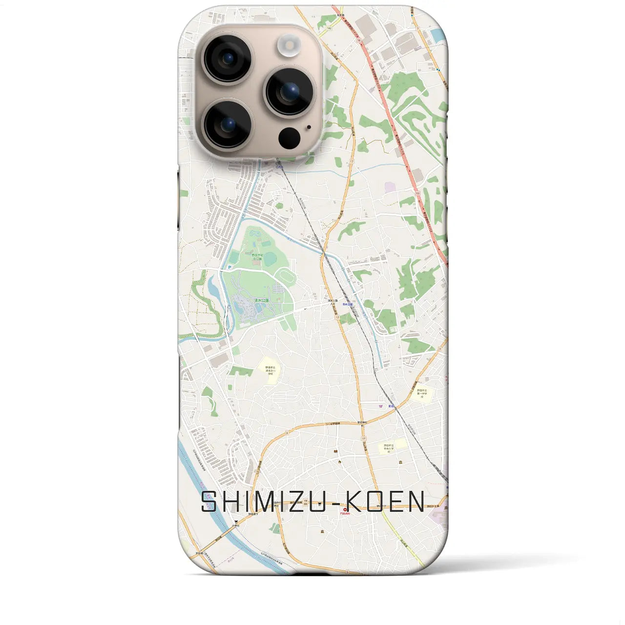 【清水公園(千葉県)】地図柄iPhoneケース(バックカバータイプ)