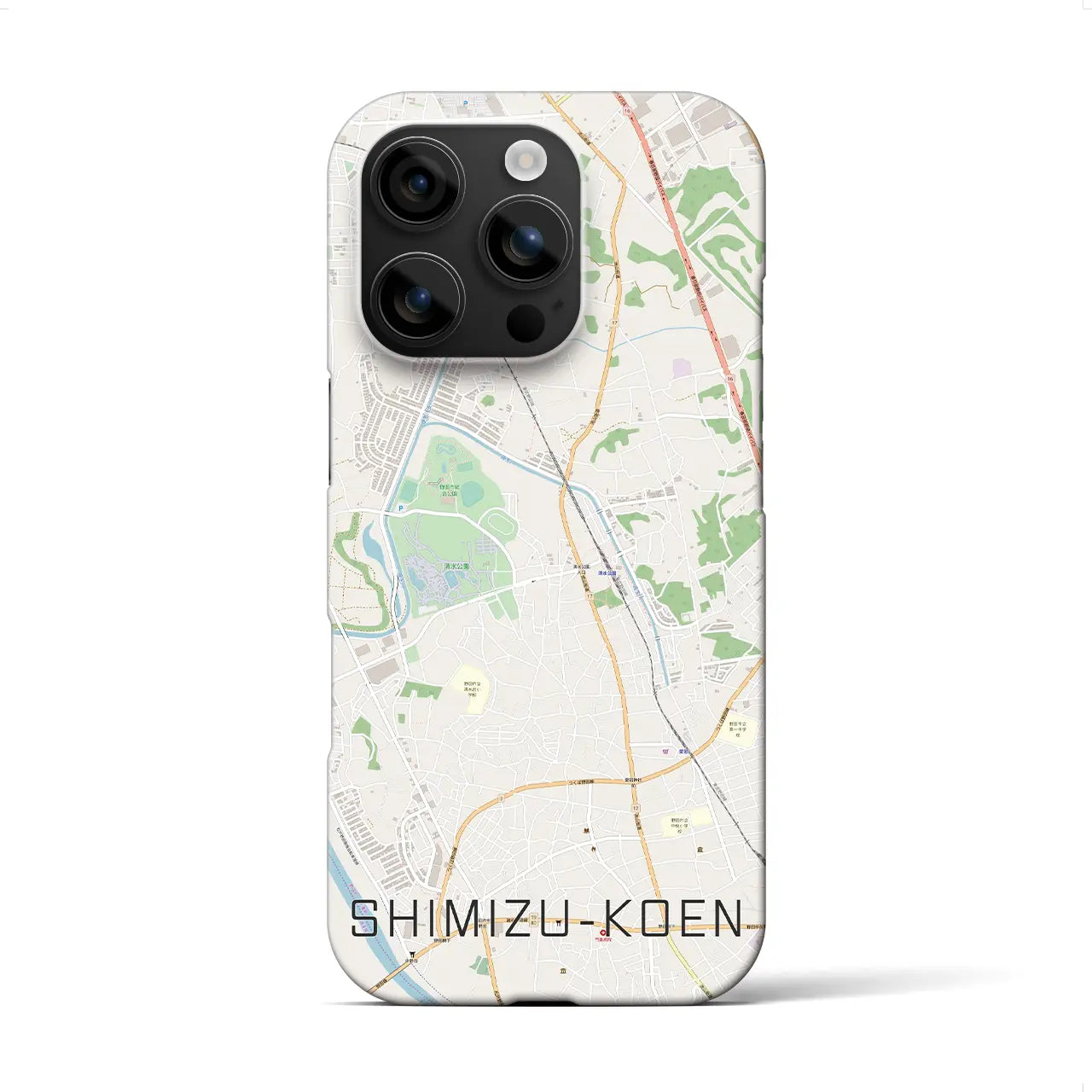 【清水公園(千葉県)】地図柄iPhoneケース(バックカバータイプ)