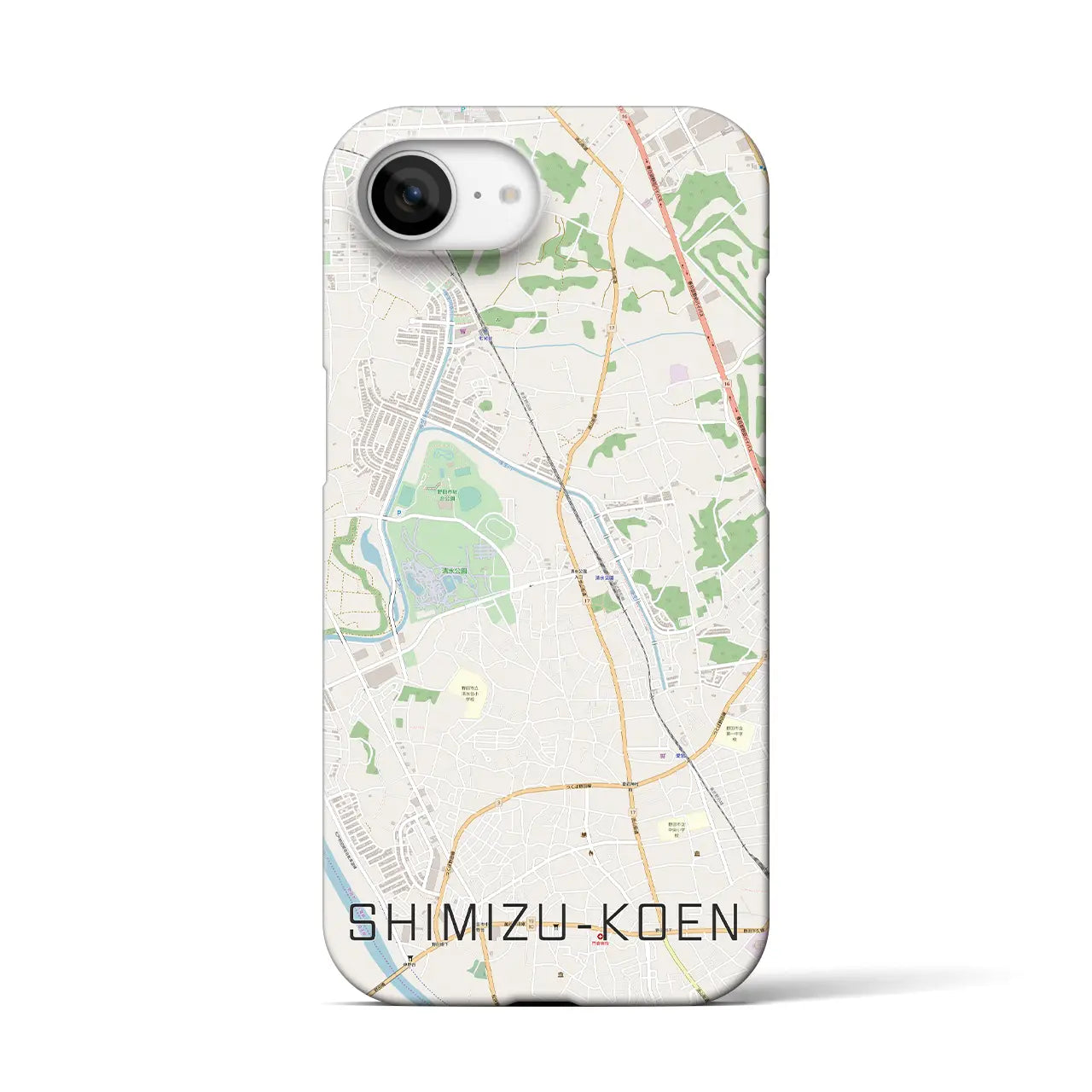 【清水公園(千葉県)】地図柄iPhoneケース(バックカバータイプ)