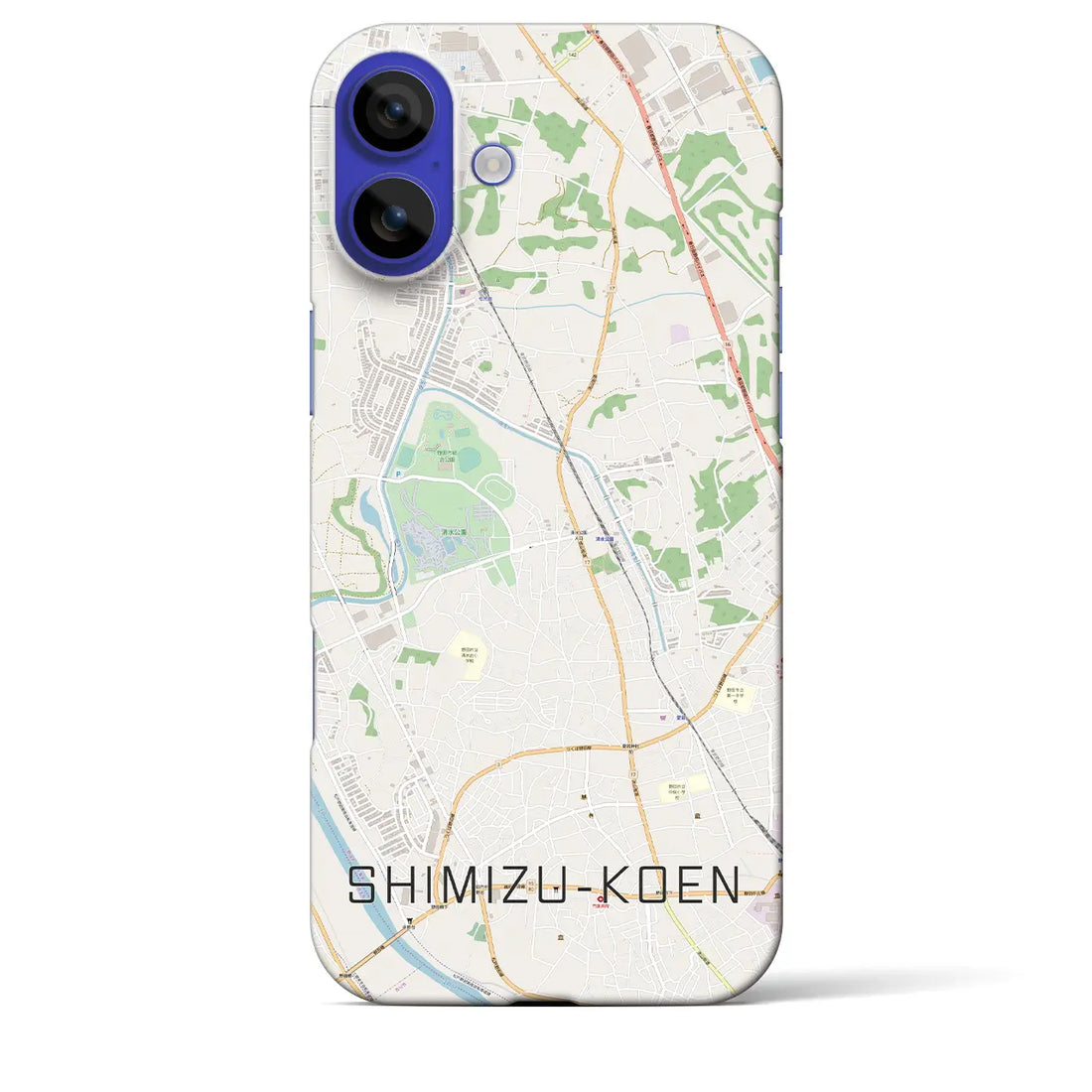 【清水公園(千葉県)】地図柄iPhoneケース(バックカバータイプ)ナチュラル・iPhone 16 Pro Max 用