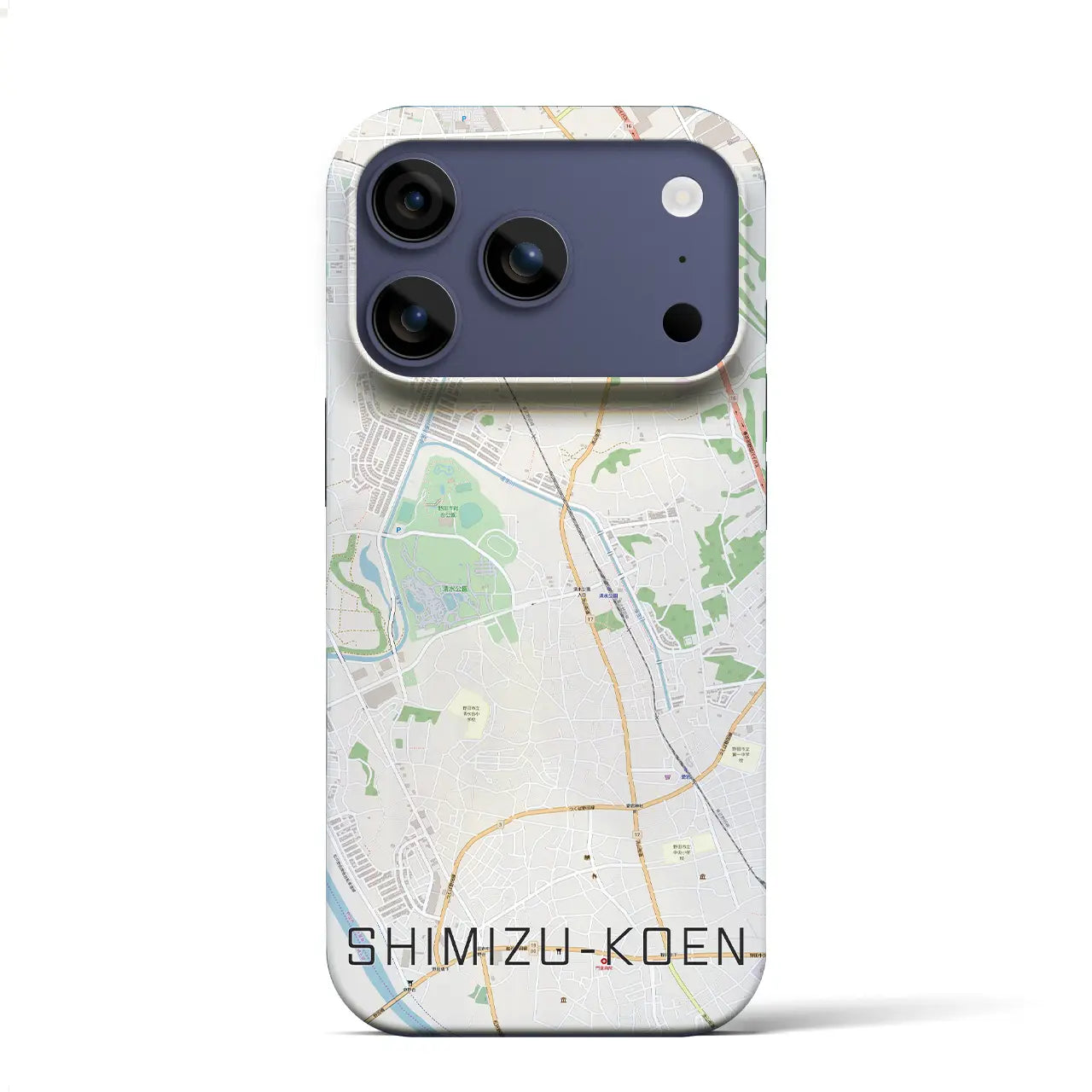 【清水公園(千葉県)】地図柄iPhoneケース(バックカバータイプ)