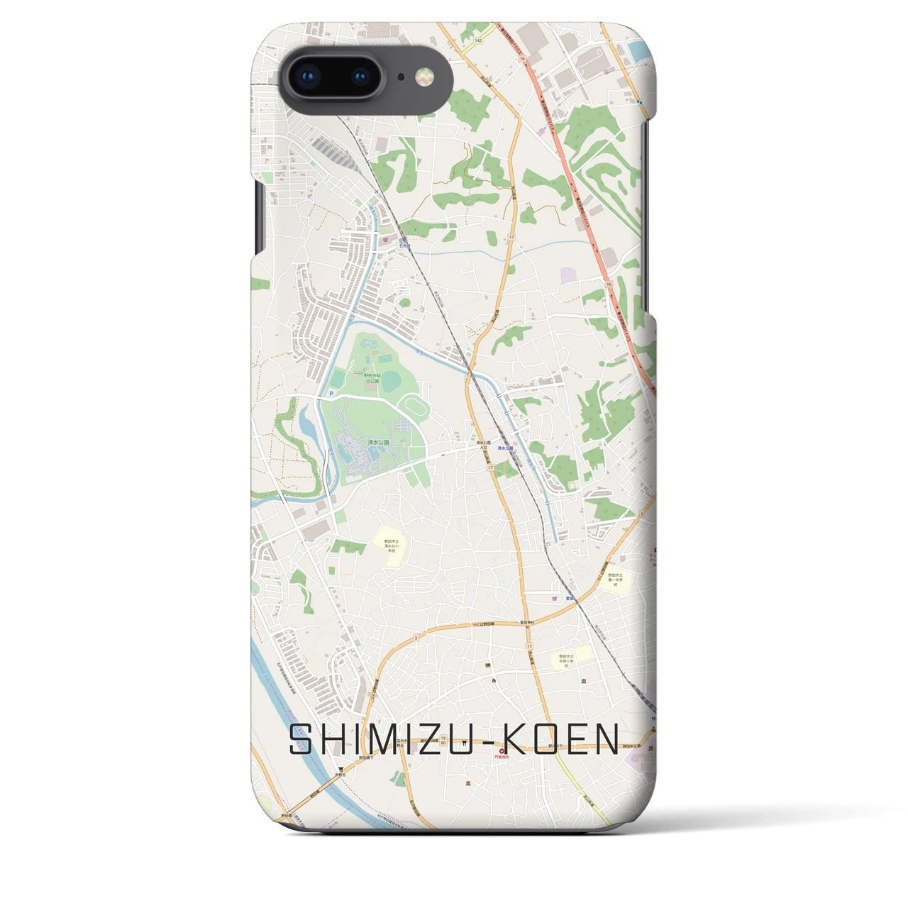 【清水公園(千葉県)】地図柄iPhoneケース(バックカバータイプ)