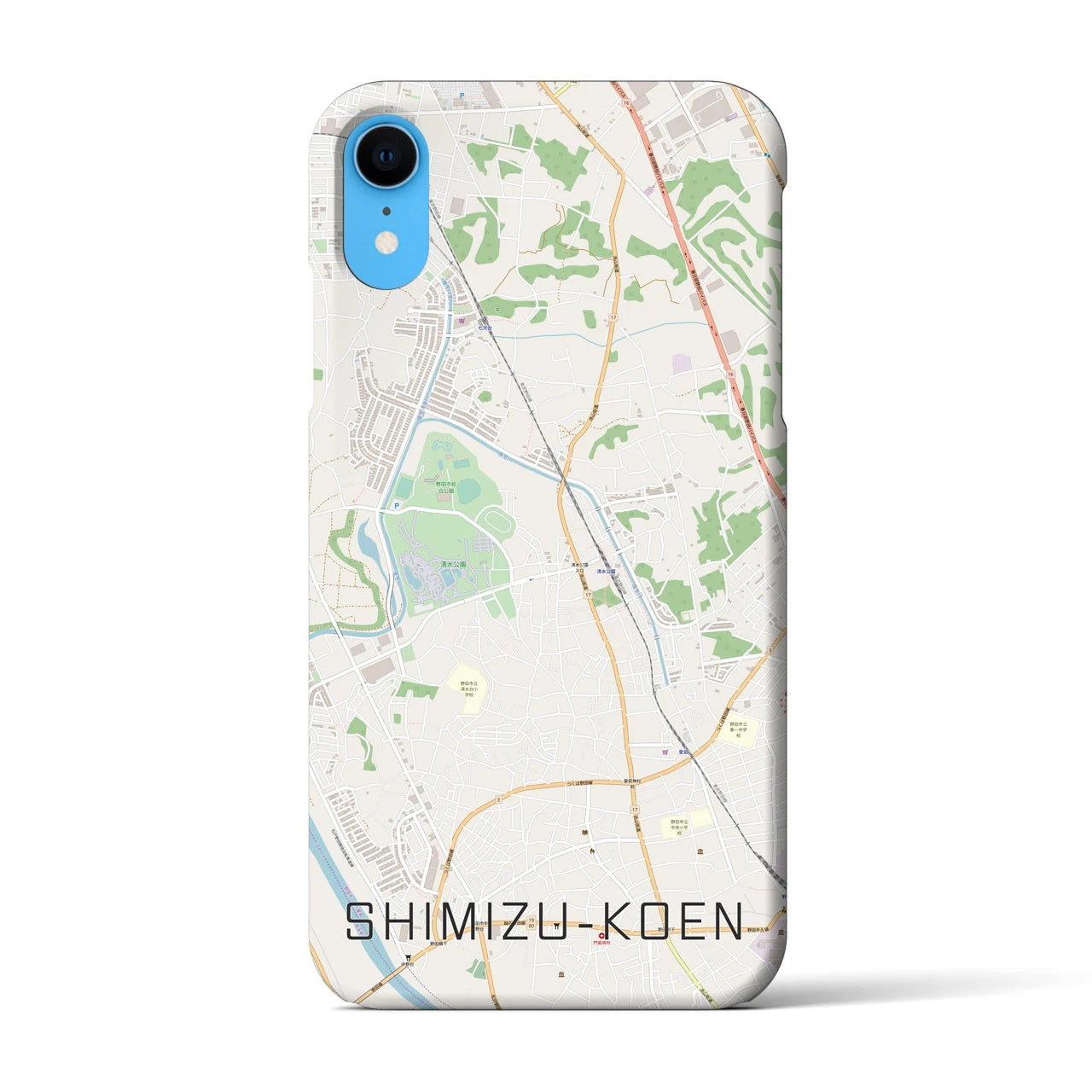 【清水公園(千葉県)】地図柄iPhoneケース(バックカバータイプ)