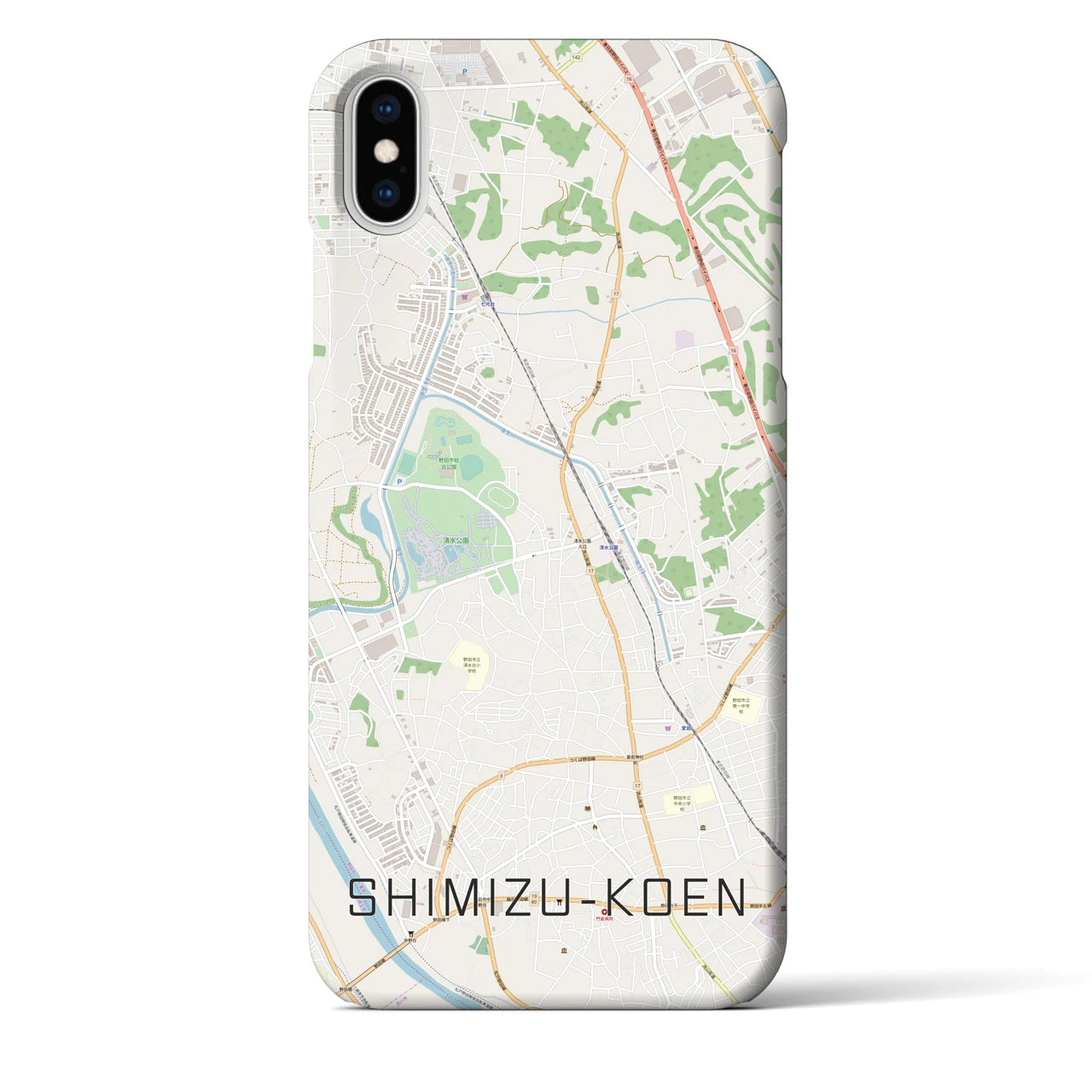 【清水公園(千葉県)】地図柄iPhoneケース(バックカバータイプ)