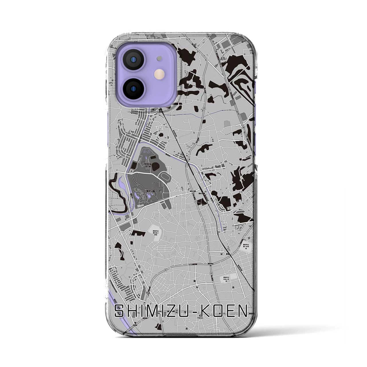 【清水公園(千葉県)】地図柄iPhoneケース(クリアタイプ)