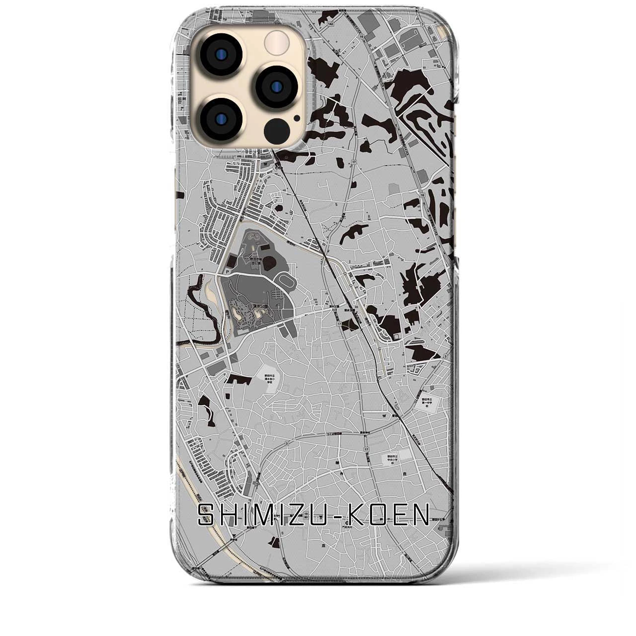 【清水公園(千葉県)】地図柄iPhoneケース(クリアタイプ)