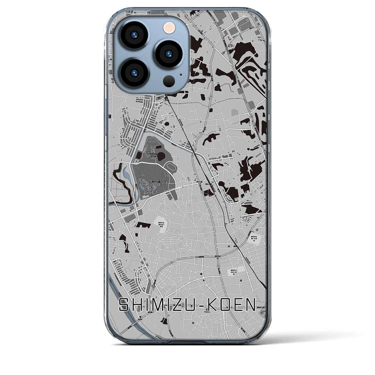 【清水公園(千葉県)】地図柄iPhoneケース(クリアタイプ)