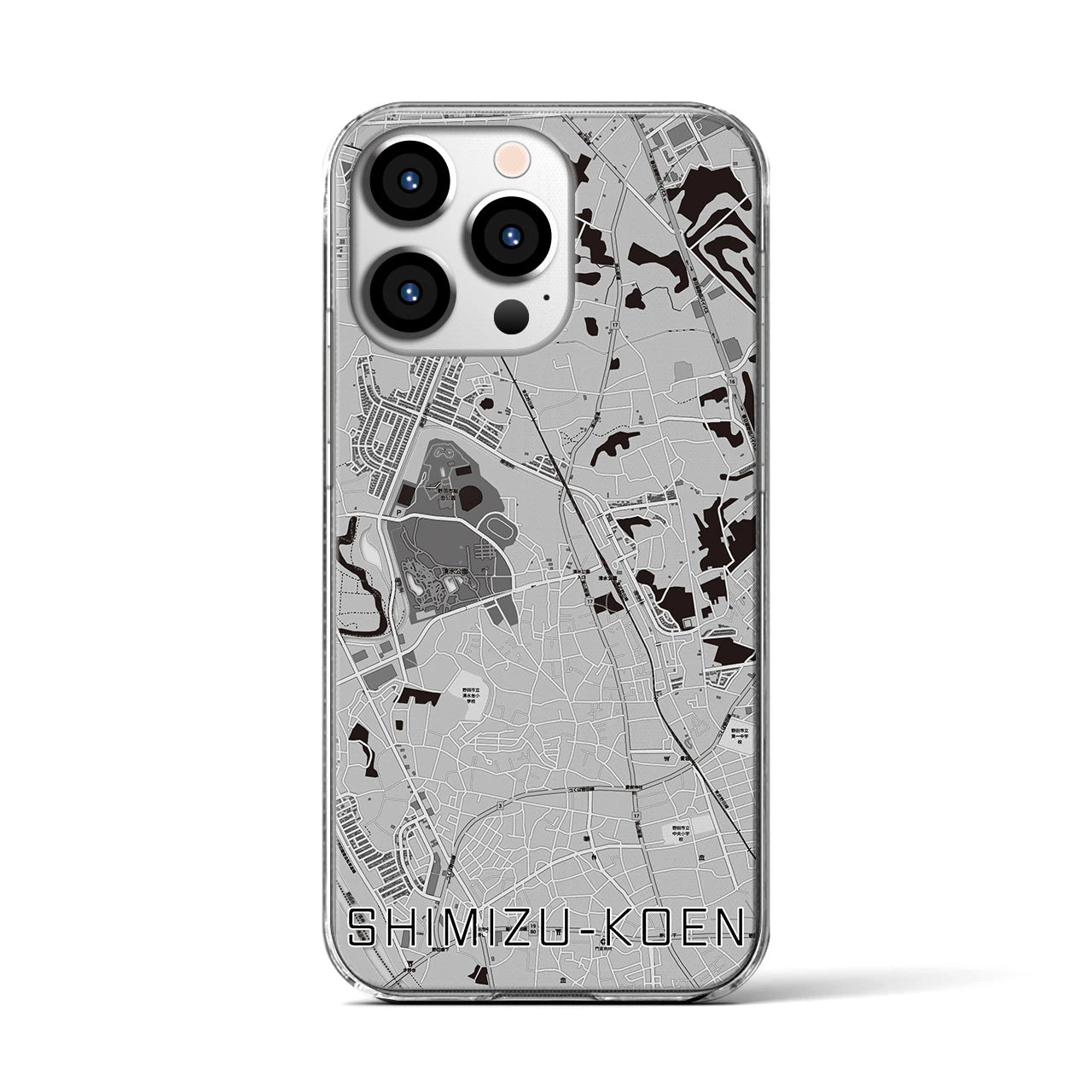 【清水公園(千葉県)】地図柄iPhoneケース(クリアタイプ)