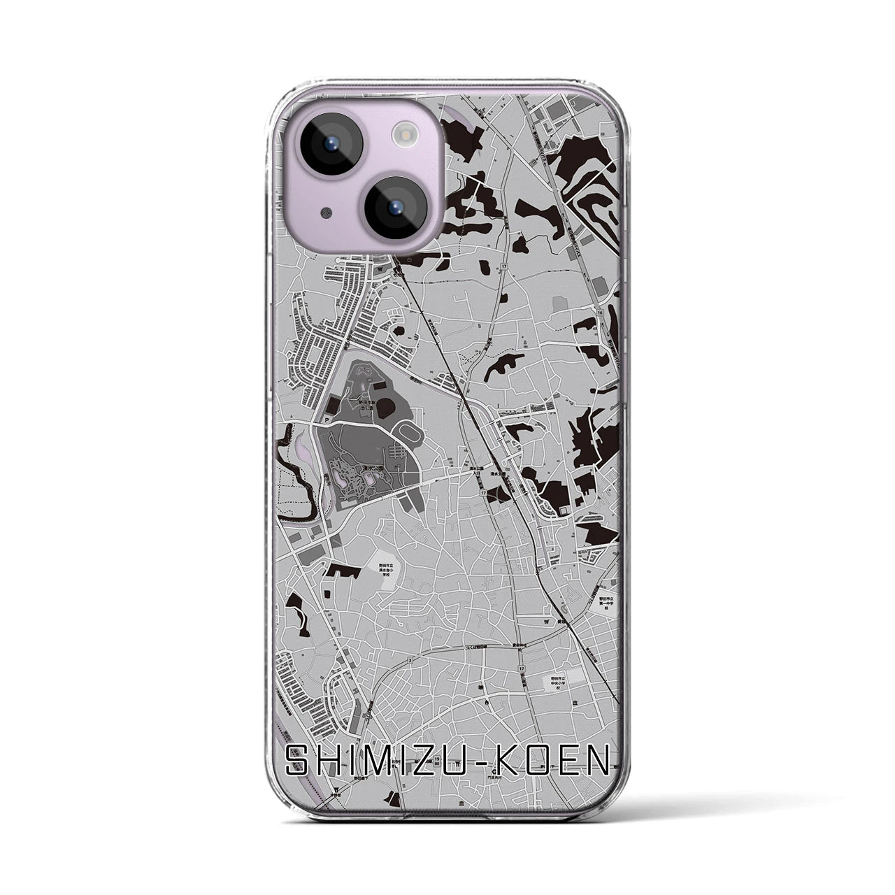 【清水公園(千葉県)】地図柄iPhoneケース(クリアタイプ)