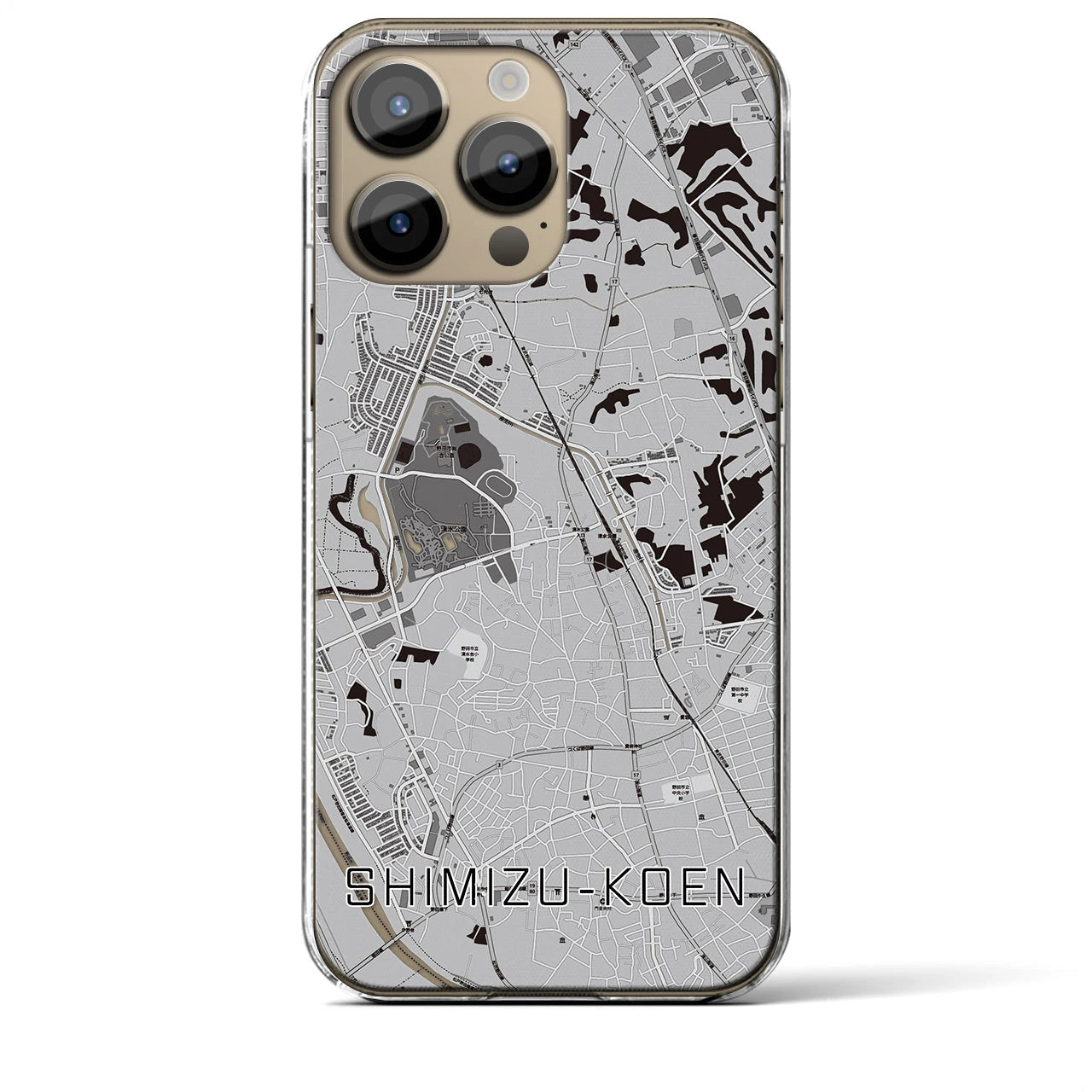 【清水公園(千葉県)】地図柄iPhoneケース(クリアタイプ)