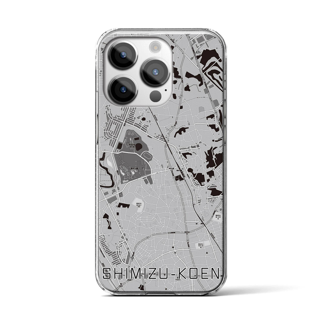 【清水公園(千葉県)】地図柄iPhoneケース(クリアタイプ)