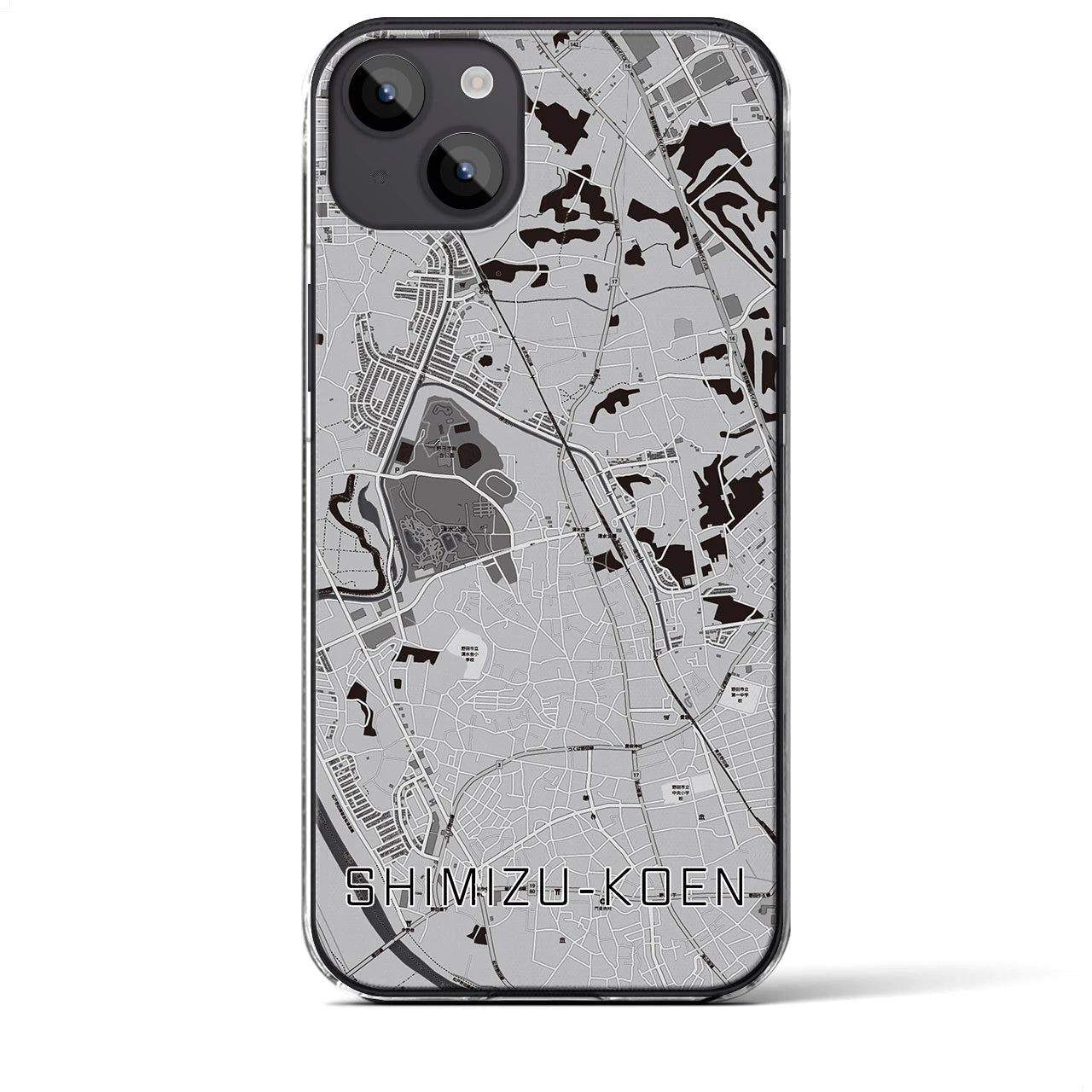 【清水公園(千葉県)】地図柄iPhoneケース(クリアタイプ)