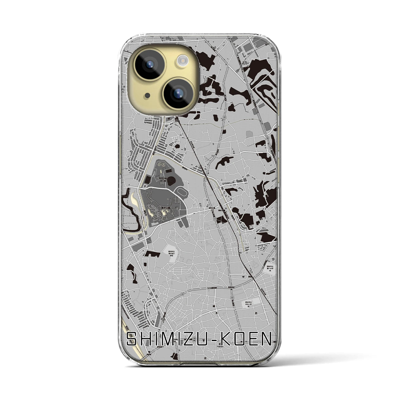 【清水公園(千葉県)】地図柄iPhoneケース(クリアタイプ)