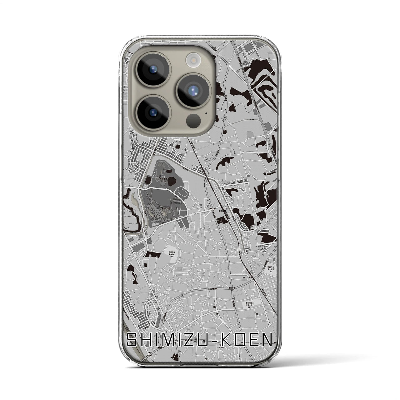 【清水公園(千葉県)】地図柄iPhoneケース(クリアタイプ)